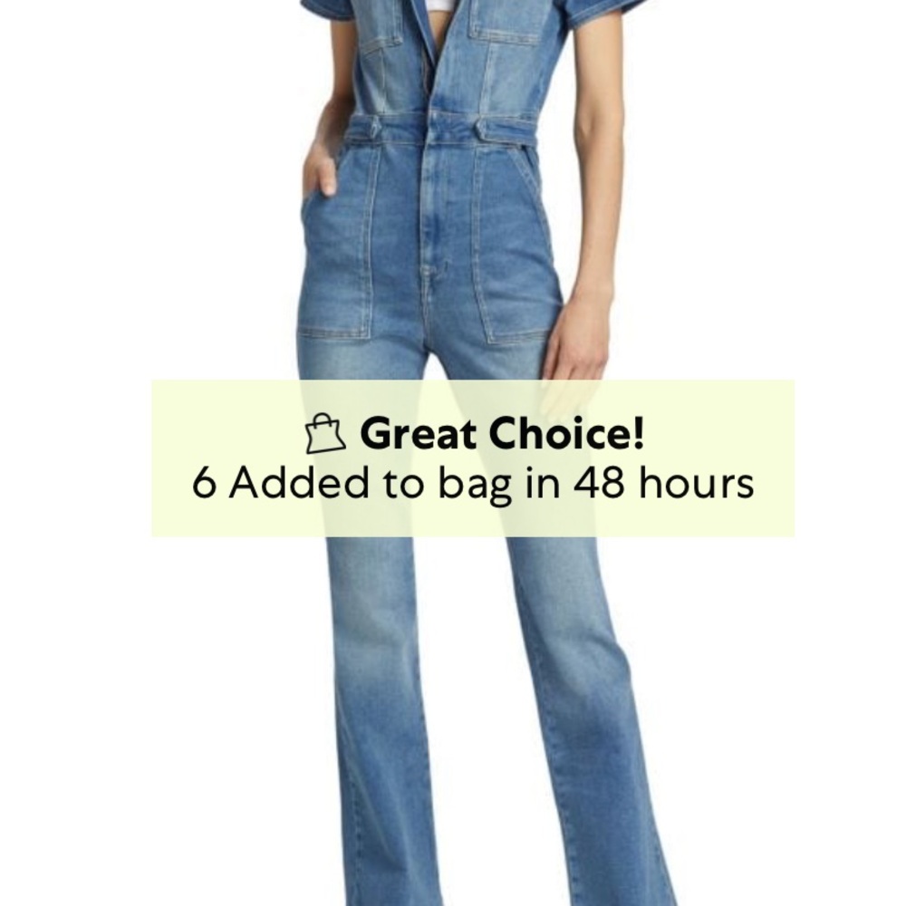 Good American Light Blue Denim Jumpsuit